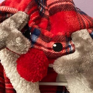 christmas plaid reindeer robe
